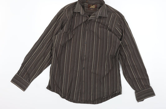 NEXT Mens Brown    Button-Up Size 16