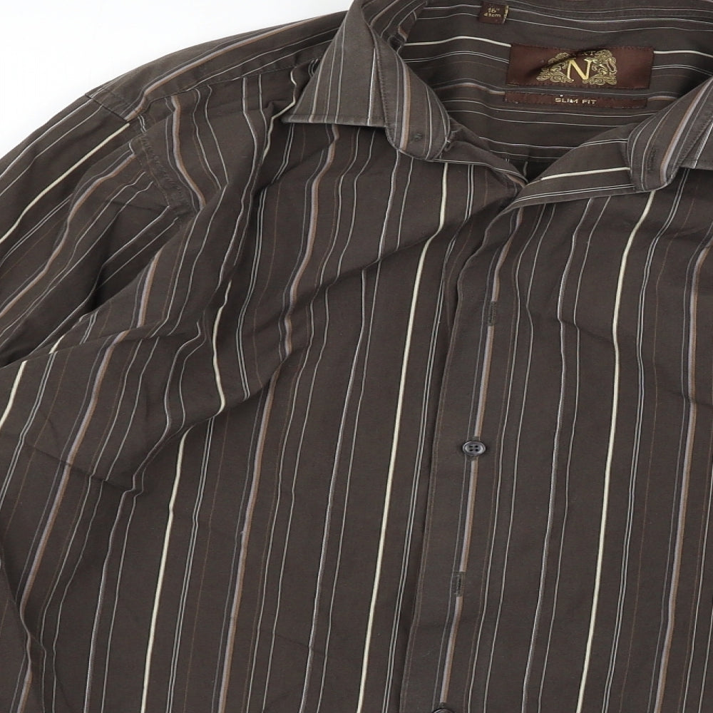 NEXT Mens Brown    Button-Up Size 16