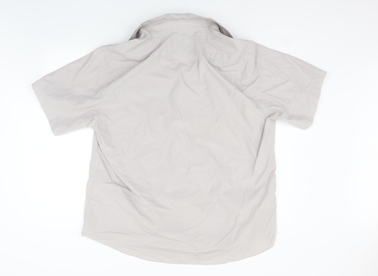 T&W Mens Grey    Button-Up Size 18.5