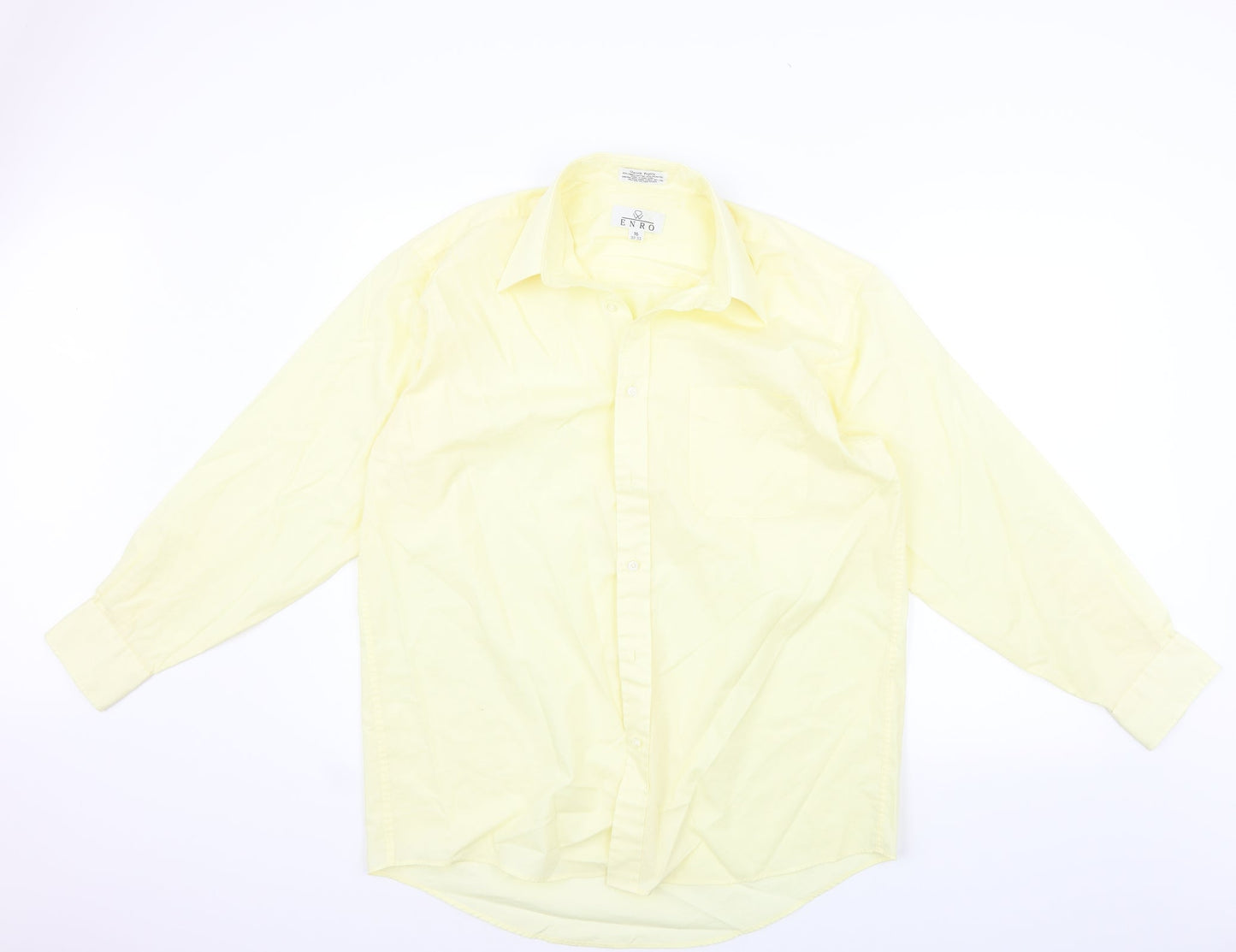 ENRO Mens White    Button-Up Size 16