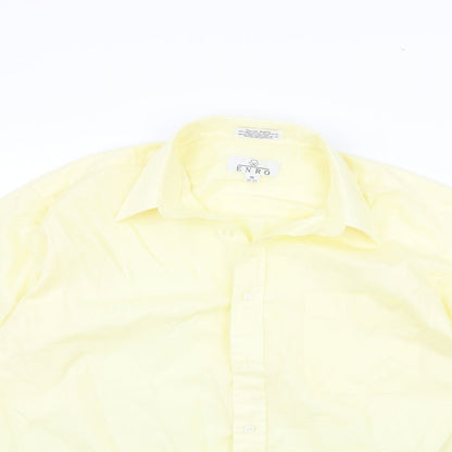 ENRO Mens White    Button-Up Size 16