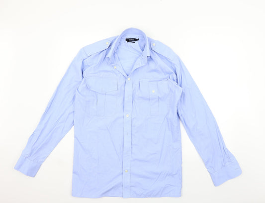 Bosweel Mens Blue    Button-Up Size 15