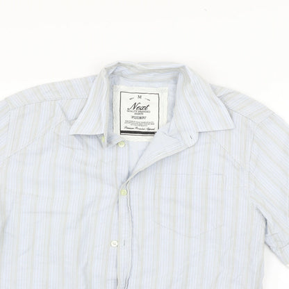 Next Mens Blue Striped   Button-Up Size M