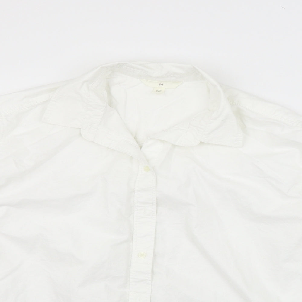 H&M Mens White    Button-Up Size M