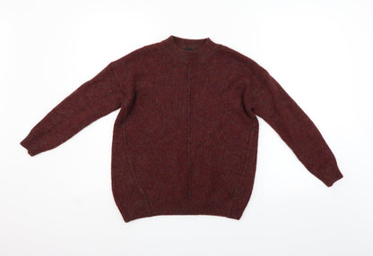 Preloved Topshop Womens Red   Henley Jumper Size 10 - Front