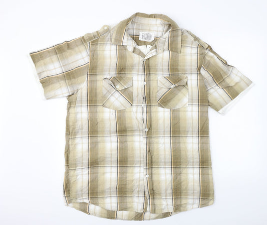 BHS  Mens Brown Check   Button-Up Size XL