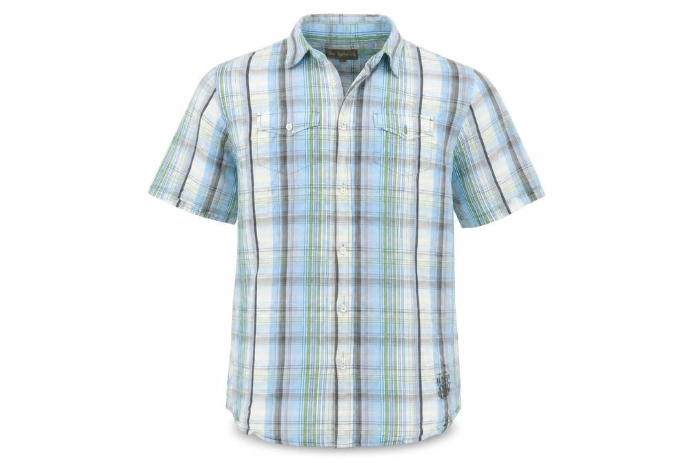 RE Work Mens Blue Check   Button-Up Size XL