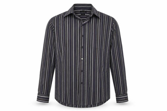 Morgan Mens Blue Striped   Button-Up Size 42