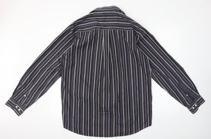 Morgan Mens Blue Striped   Button-Up Size 42