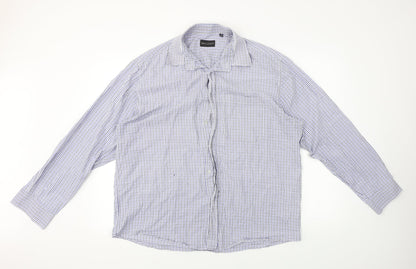 MALDINI  Mens Blue Check   Button-Up Size XL