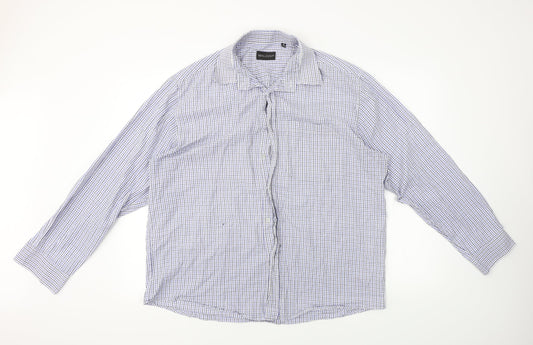 MALDINI  Mens Blue Check   Button-Up Size XL