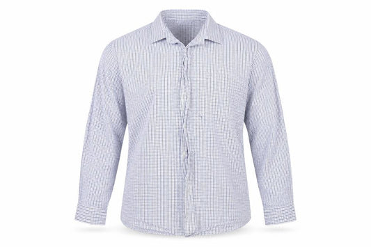 MALDINI  Mens Blue Check   Button-Up Size XL