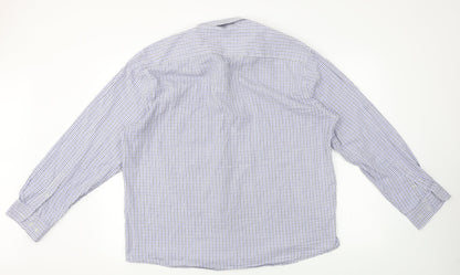 MALDINI  Mens Blue Check   Button-Up Size XL