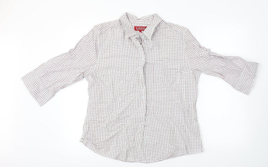 L.O.G.G     Mens White Check   Button-Up Size 44
