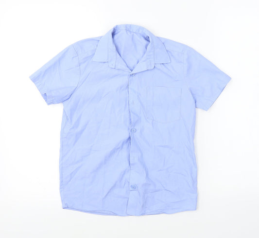 George  Boys Blue   Basic Button-Up Size 8-9 Years
