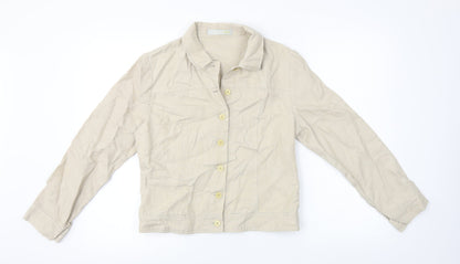 Additional front view of Kaliko women’s beige jacket coat, size UK 10