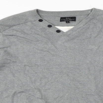 s&j  Mens Grey   Pullover Jumper Size S