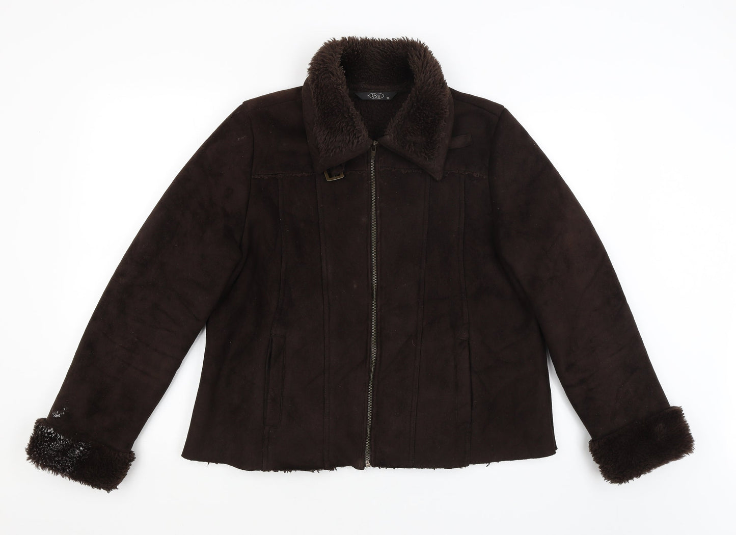 BM Womens Brown   Overcoat Coat Size 16