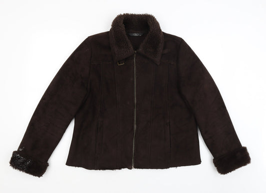 BM Womens Brown   Overcoat Coat Size 16