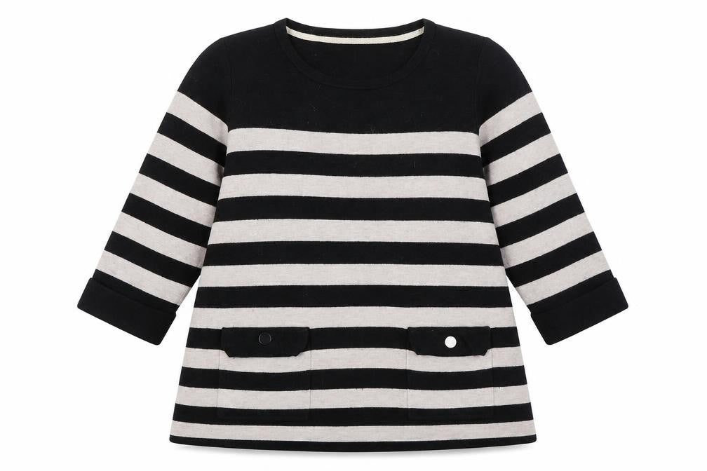 Marks & Spencer Womens Black Striped  Pullover Jumper Size 16
