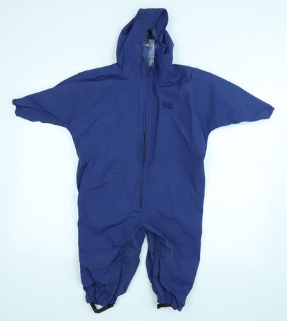 Additional front view of The Great Little Trading Co boys’ blue snowsuit, size M