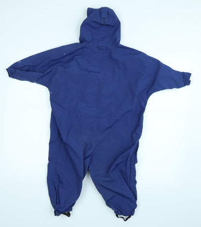 Back view of The Great Little Trading Co boys’ blue snowsuit, size M