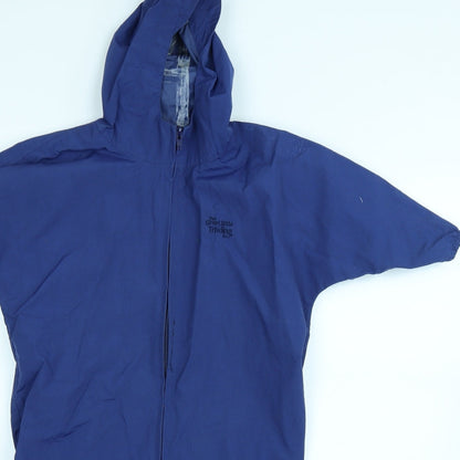 Close-up detail of The Great Little Trading Co boys’ blue snowsuit, size M