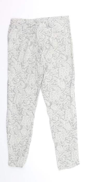 Topshop Womens Green Floral  Trousers  Size 8 L30 in