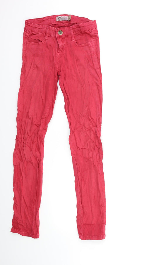 Stradivarius Womens Red  Denim Skinny Jeans Size 8 L30 in