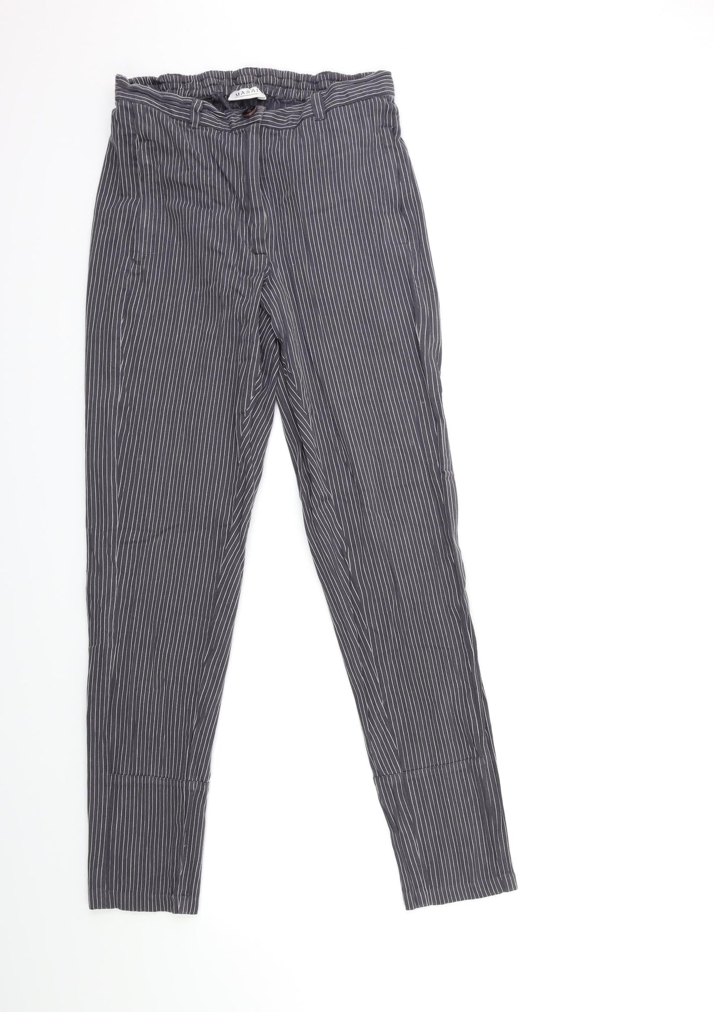 Preworn Womens Grey Striped  Trousers  Size 26 in L29 in
