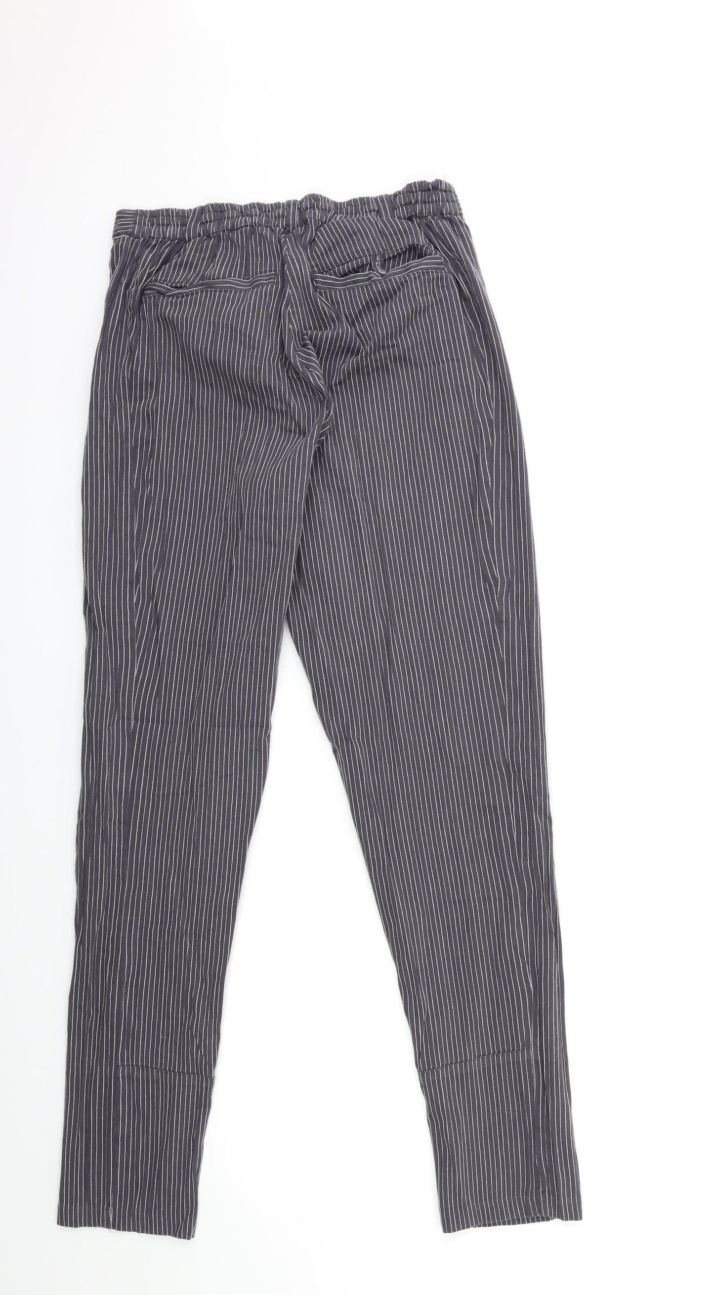 Preworn Womens Grey Striped  Trousers  Size 26 in L29 in