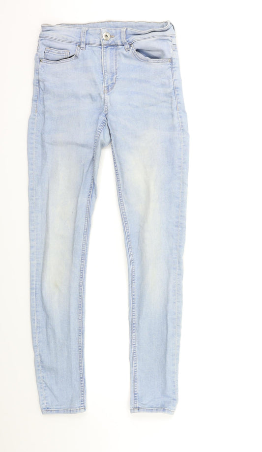 H&M Womens Blue  Denim Skinny Jeans Size 8 L29 in