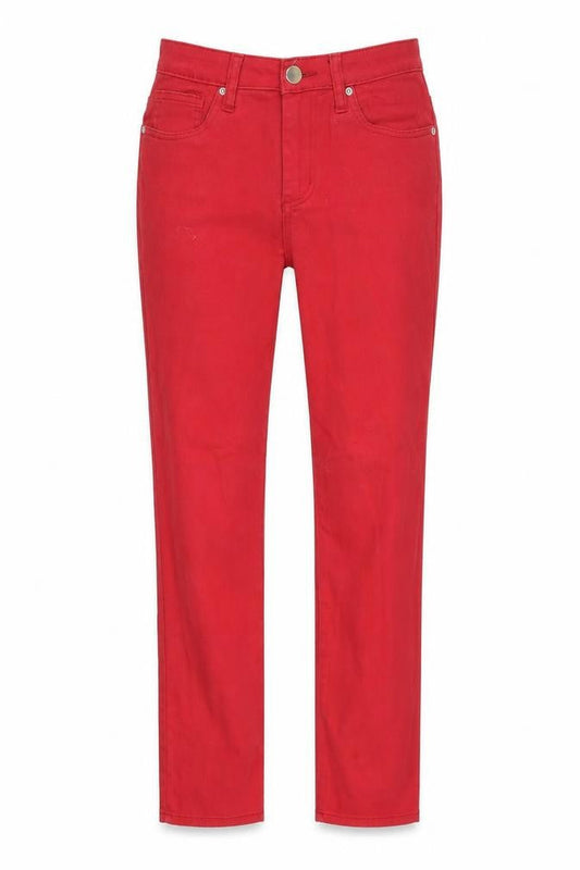 BASSINI Womens Red  Denim Skinny Jeans Size 8 L26 in