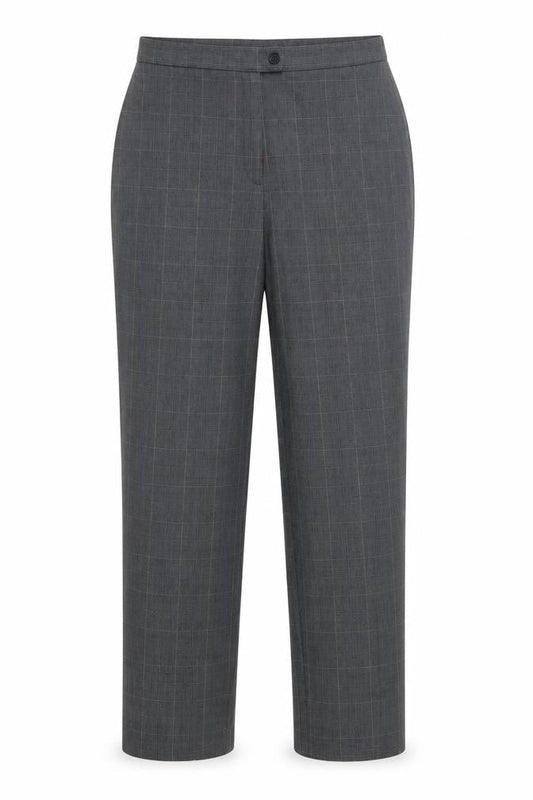 JM Collection Womens Grey Check  Trousers  Size 14 L30 in