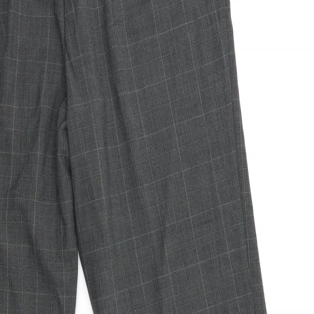 JM Collection Womens Grey Check  Trousers  Size 14 L30 in