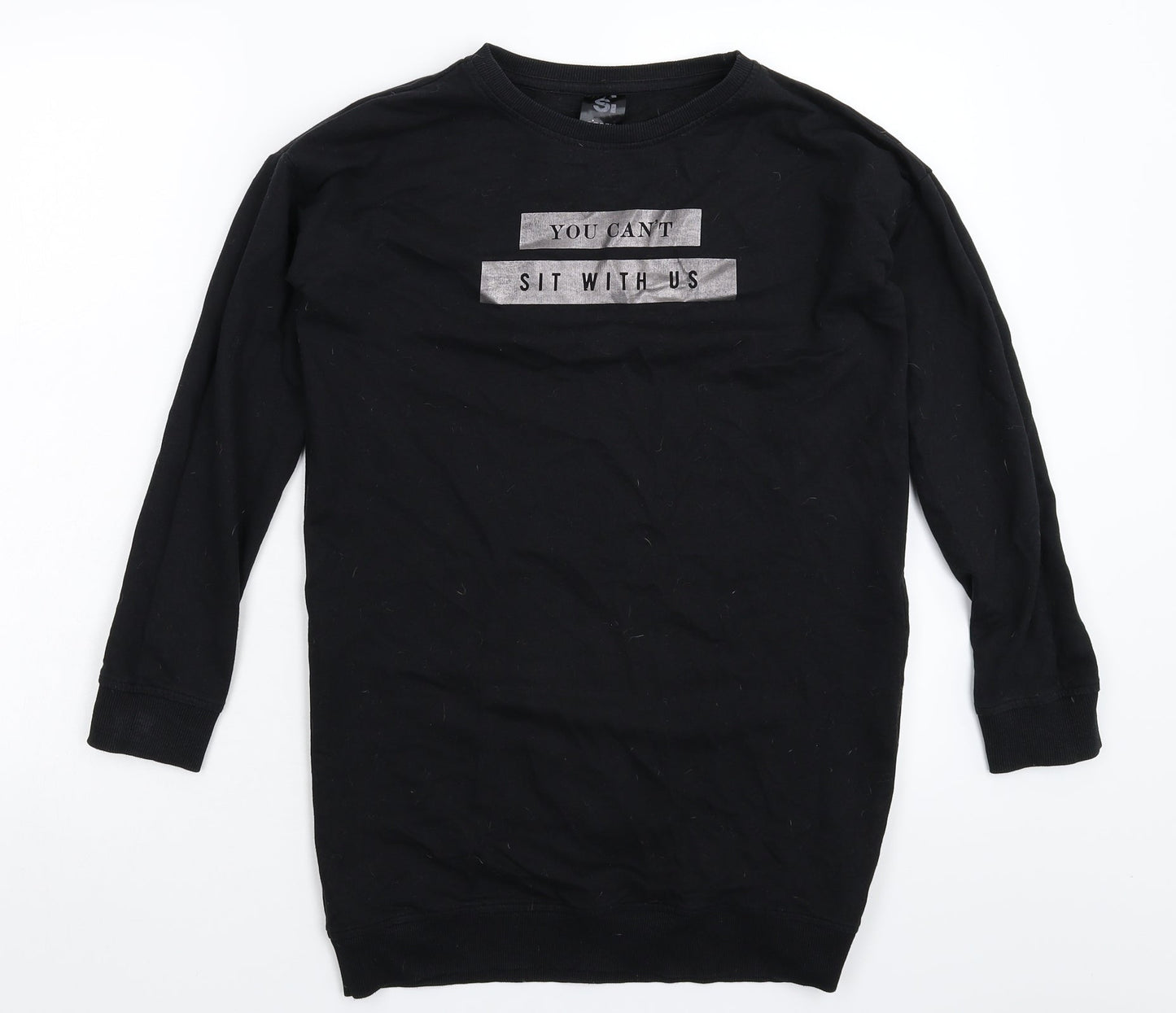 Sinsay Womens Black   Pullover Sweatshirt Size XS