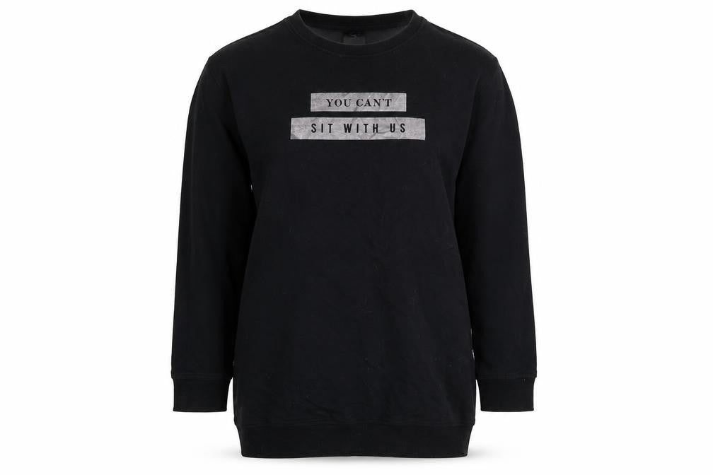 Sinsay Womens Black   Pullover Sweatshirt Size XS