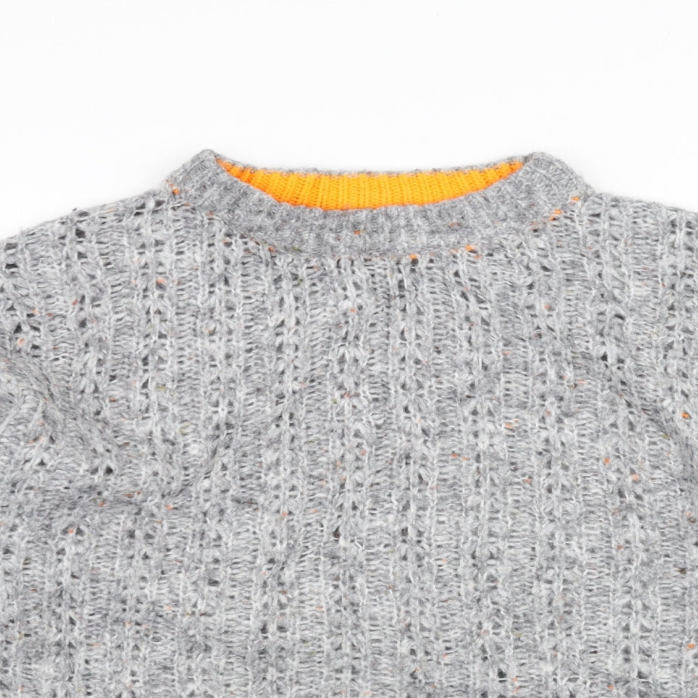 Topshop Womens Grey  Knit Pullover Jumper Size 4