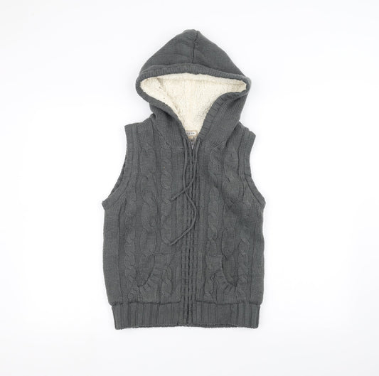 AriZona Womens Grey  Knit Jacket Coatigan Size M