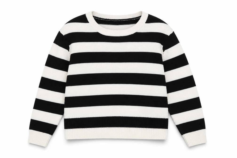 H&M Womens White Striped  Pullover Jumper Size M