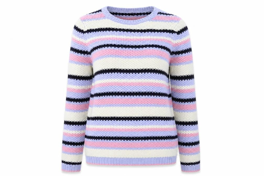 M&Co Womens White Striped  Pullover Jumper Size 10