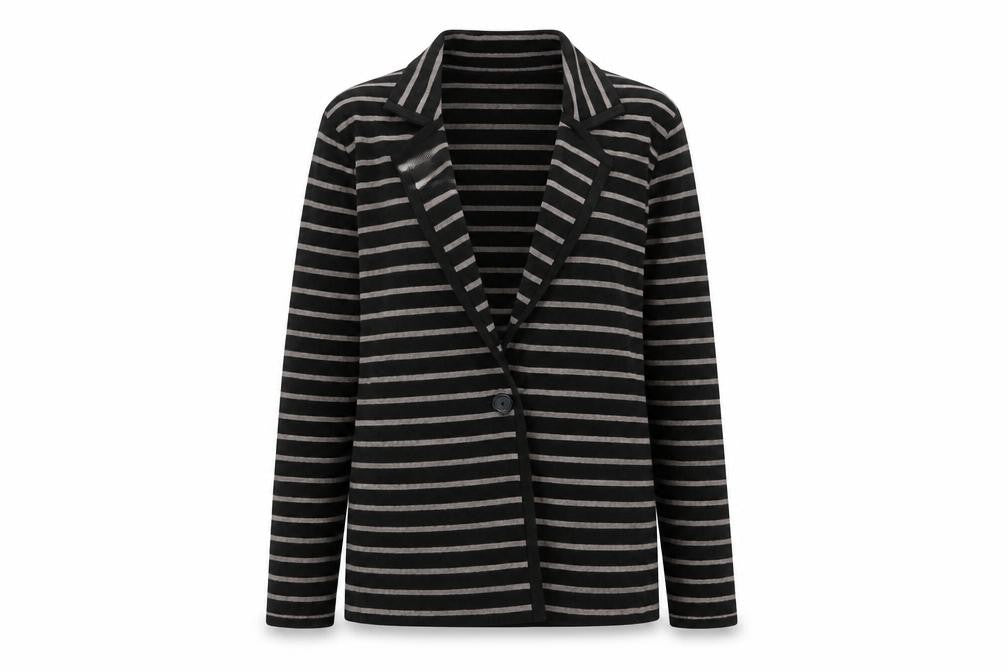 Red Womens Black Striped  Cardigan Jumper Size M