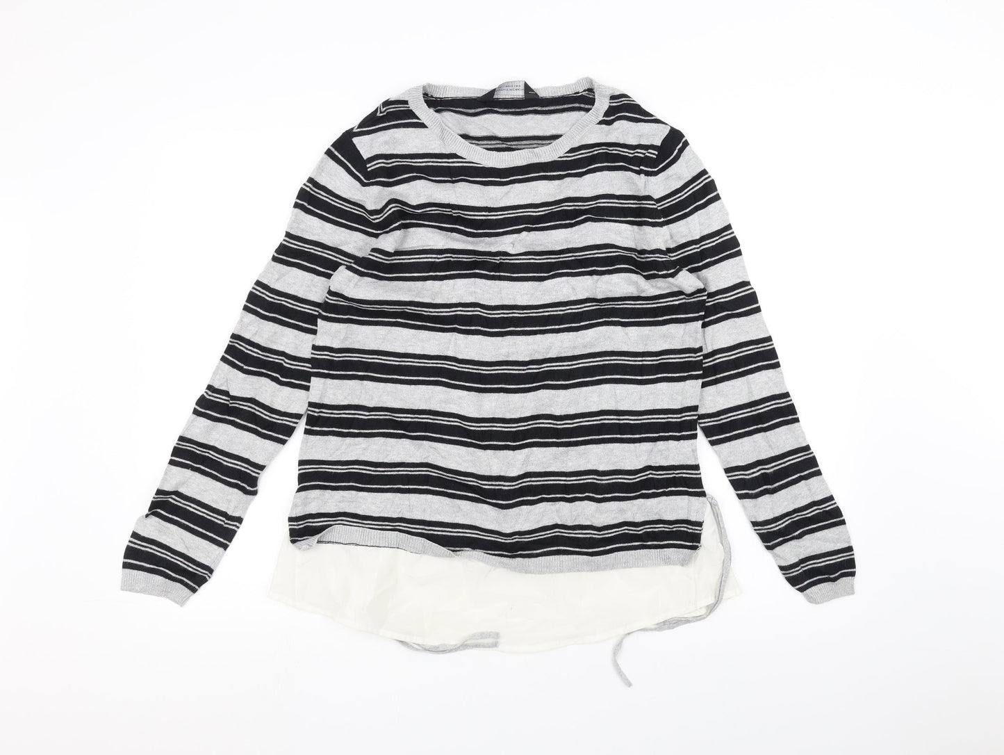Dorothy Perkins Womens Grey Striped  Pullover Jumper Size 14