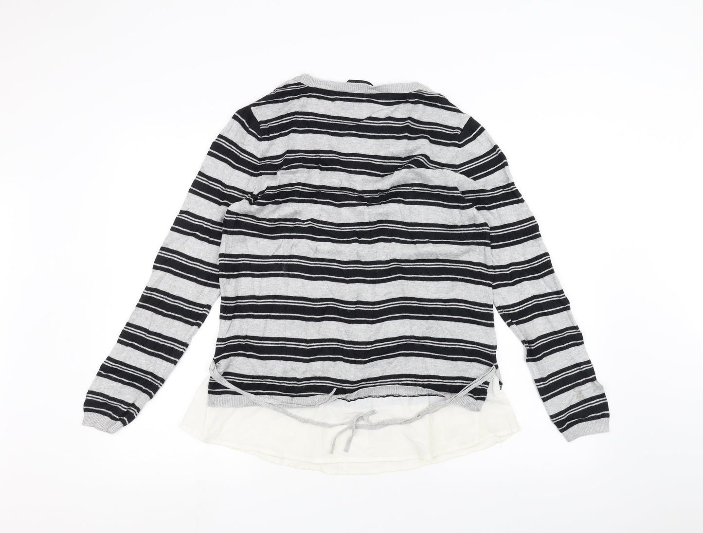 Dorothy Perkins Womens Grey Striped  Pullover Jumper Size 14