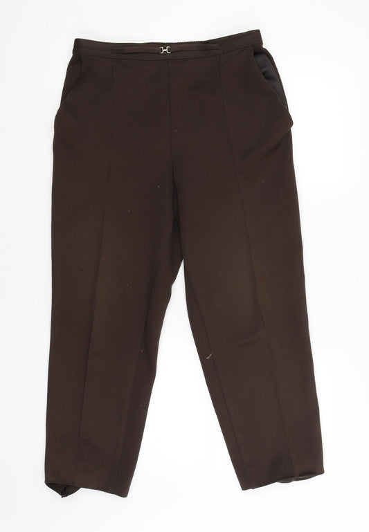 Marks and Spencer Womens Brown   Carrot Trousers Size 14 L23.5 in
