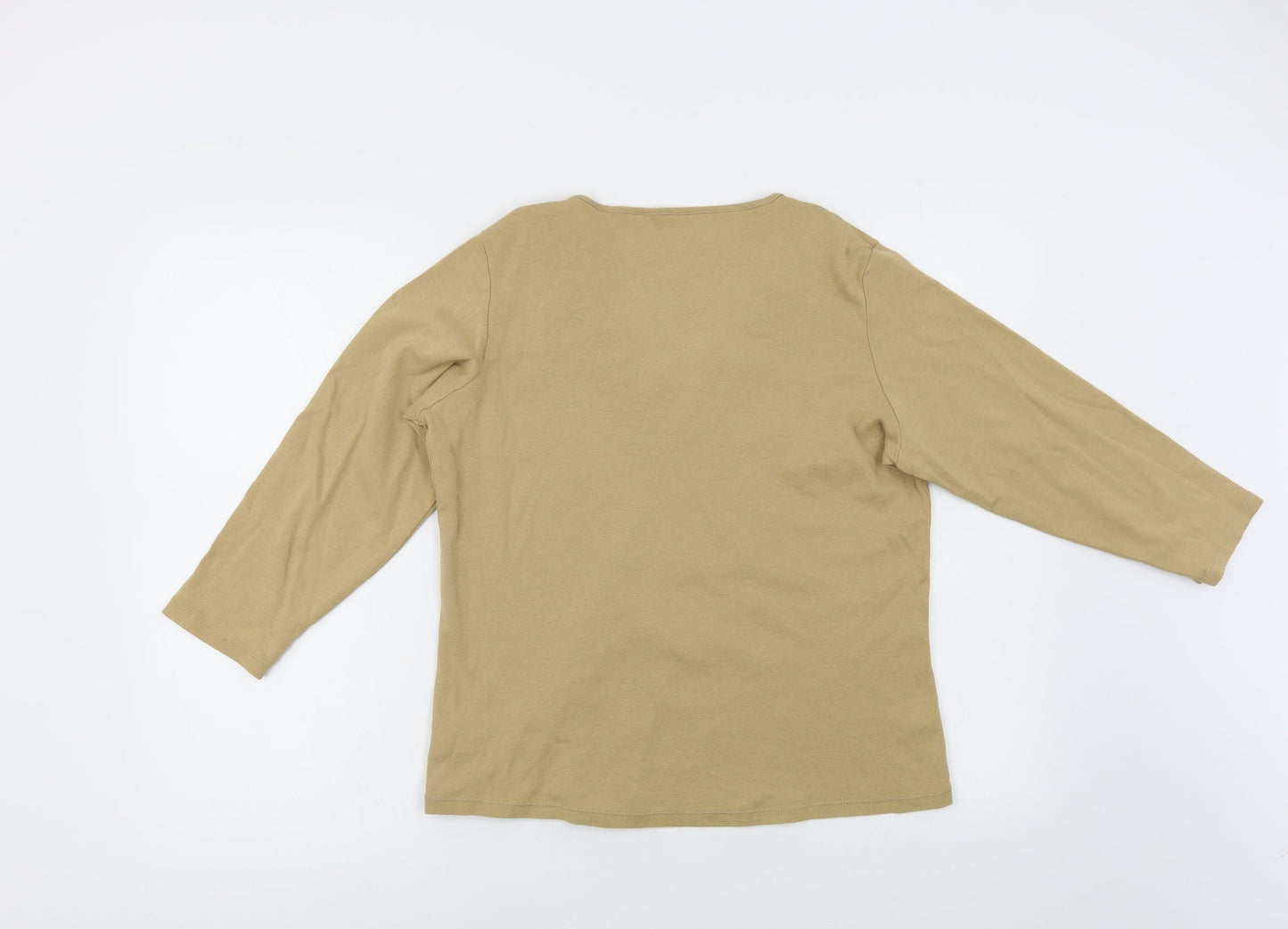 Preworn Womens Beige   Jersey Blouse Size 18