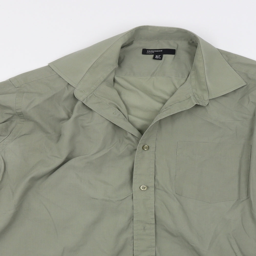 Cedar Wood State Mens Green    Button-Up Size 16.5