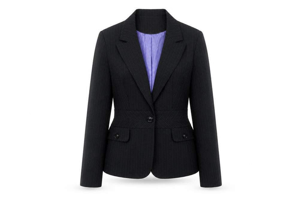 George Womens Black Striped  Jacket Blazer Size 14