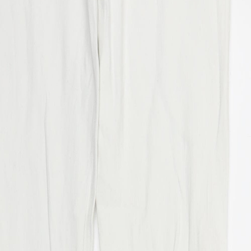 Preworn Womens White  Denim Straight Jeans Size 10 L30 in