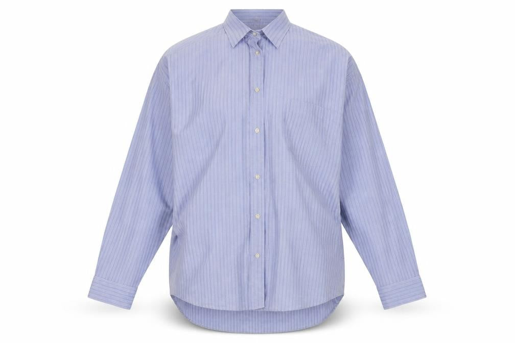 Classic Casuals Mens Blue Striped   Button-Up Size L